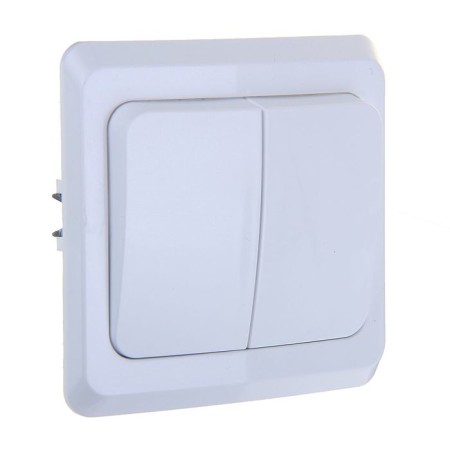 SE switch SE "Etude", 10 A, 2 keys, IP20, hidden, white, BC10-002b