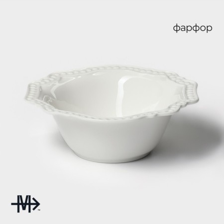 Porcelain salad magistro "suite", 350 ml, d = 15.5 cm, white color-1