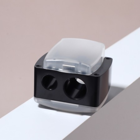 Cosmetic sharpener, with a lid, double, black color-5