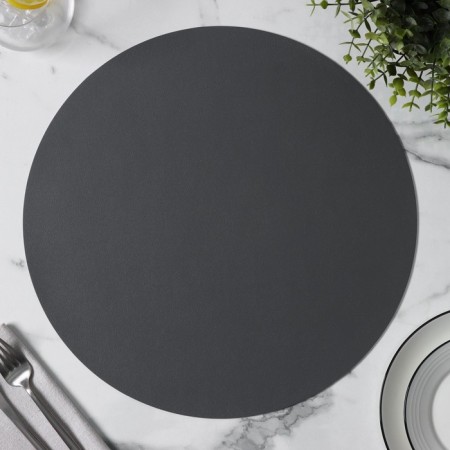 Serving napkin on the TEM table, d = 38 cm, dark gray color-3