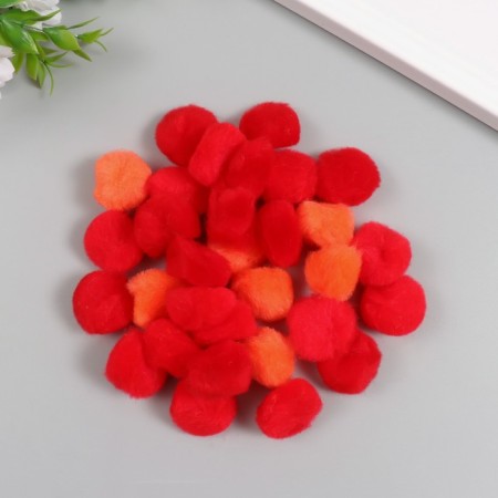 Decor for creativity "Pomponchiki. Scarlet dawn" d = 2.5 cm set 30 pcs