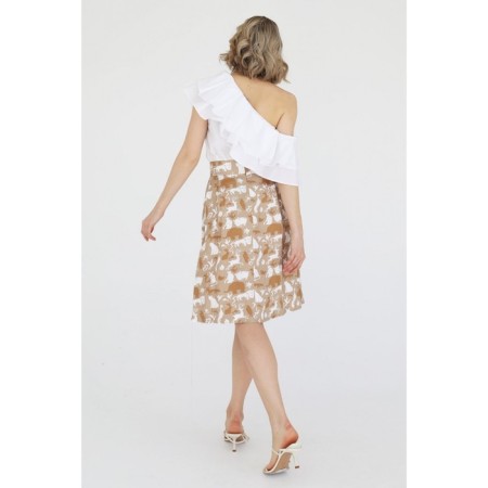 Skirt with folds of viscose, size 42-3