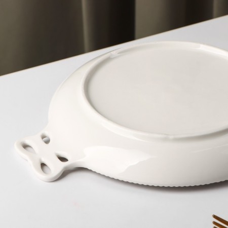 Ceramic Ceramic dish, 23 × 18 cm, white color-2