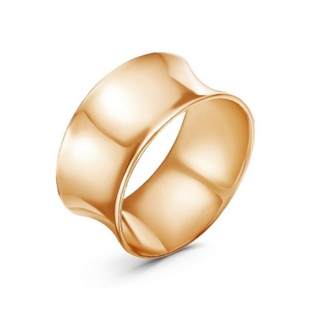 Ring "minimal" bending, pink gilding, 20 size