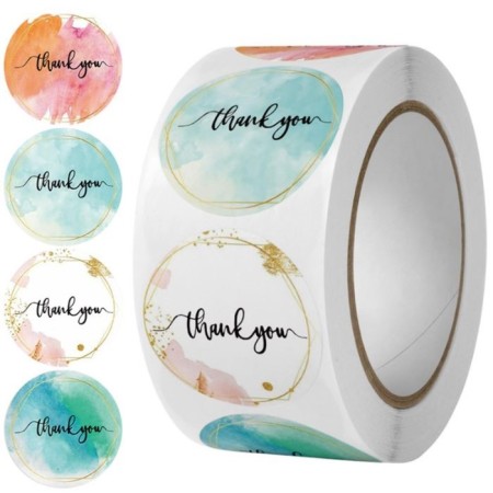 Stick Paper "Watercolor. Gratitude" d = 2.5 cm 500 pcs in a roll 3x6.5x6.5 cm