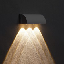 Facade lamp “Cascade”, FSD-093, 3 W, 3000K, 3 rays, IP65, 220 V, metal, white