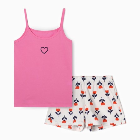 Female pajamas (T -shirt, shorts), pink/white color, size 46