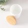 Bank for candles glass with a white matte lid 220 ml 7x7x8.4 cm