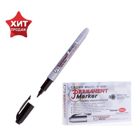 Permanent Crown Multi Marker Super Slim, 1.0 mm, bullet, black