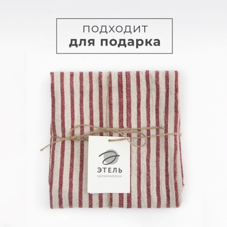 The tablecloth of Ethel "Stripes", col. Red, 76x76 cm, 100% HL-4