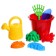 Set for playing in sand No. 32: Big bucket, scoop, rake, 4 molds, watering can