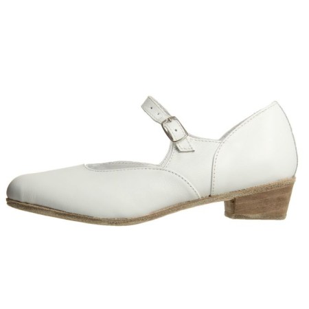 Folk women's shoes, insole length 22 cm, white color-1