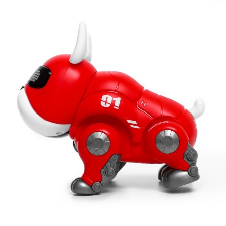 Robot Dog "Duke" IQ Bot, interactive: light and sound effects, on batteries, red-2