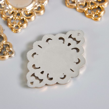 Decor for creativity Plastic base "Circle in openwork" gold d = 1.6 cm 5x3.5x0.2 cm-2