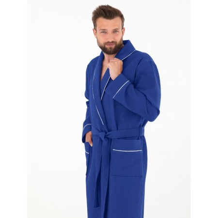 Male robe, shalka+kant, size 48, blue color, waffle
