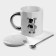 Ceramic mug with a spoon "Stylish Bear", 320 ml, white color