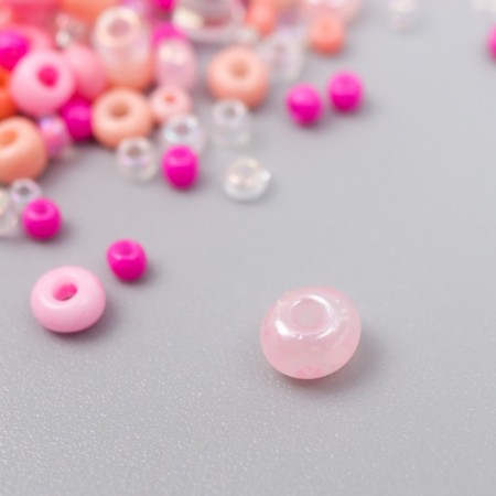 Glass beads 6/0-15/0 "Assorted Pink" d = 1.5-4 mm, nr 10gr-1