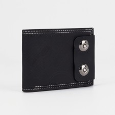 Male purse on a magnet, a department for bills, for cards, a business card holder, black color