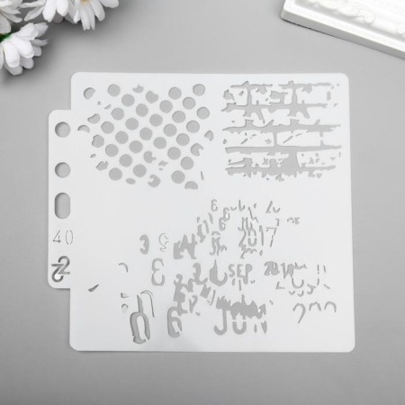 Plastic stencil "Patterns" 13x14 cm