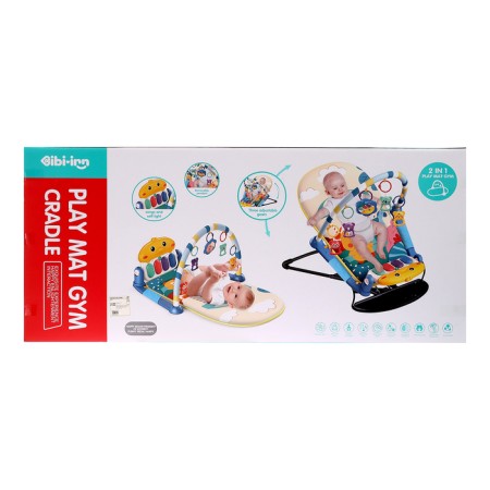 Set 2 in 1 swing and a rug "duckling", light, sound effects, blue color-16
