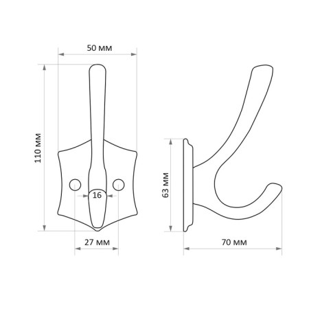 Furniture hook Cappio Destiny, two -rod, black-7