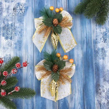Jewelry decoration "The composition on the Bange" (set 2 pcs) icicle with berries, 12x15 cm