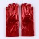 Carnival accessory- gloves, color red metallic, artificial leather