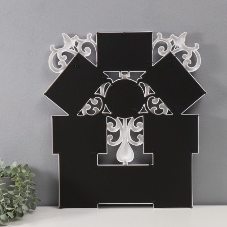 Photo frame plastic in 9 photos 10x10, 10x15 cm "Patterns" white 54x49 cm-2
