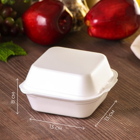 Lunch - boxing box for bento -trap and burger, 13 × 13 × 7 cm