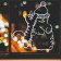 Decorative sticker for windows "Cat and Snowman" 45x55 cm