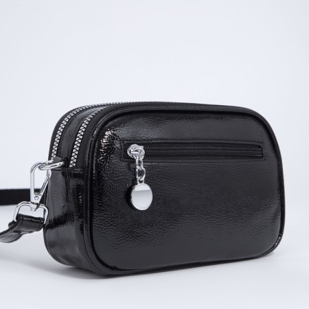 Bag Cross-Bodi with a zipper, black color-2