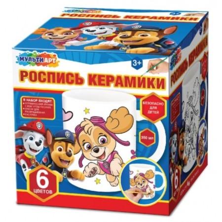 Mug for the painting "Supershore", 6 acrylic paints, brush
