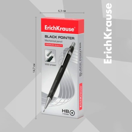 Mechanical pencil Erichkrause "Black Pointer", NV, Grifel D = 0.5 mm, in the box-3