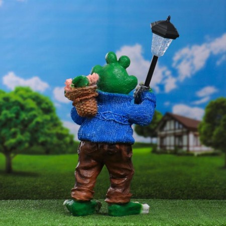Garden Lanter "Frog in a sweater with a lantern" 58cm-11