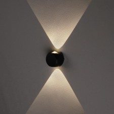 Facade lamp “Cube”, FSD-013, 2 W, 3000K, 1 Ray, IP65, 220 V, Metal, Black