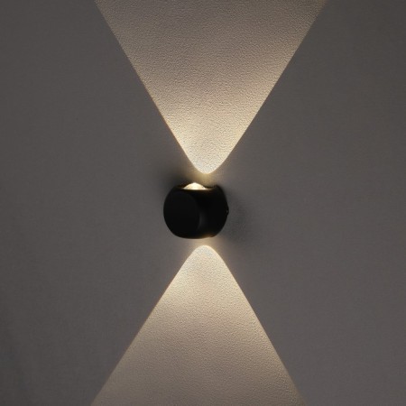 Facade lamp “Cube”, FSD-013, 2 W, 3000K, 1 Ray, IP65, 220 V, Metal, Black