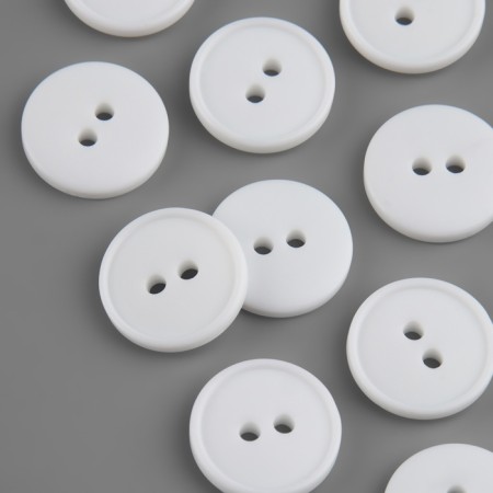 Button, 2 punctures, d = 15 mm, white color-1