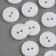 Button, 2 punctures, d = 15 mm, white color