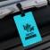 Tag on a rubber suitcase "Life is ABOUT Adventure", turquoise