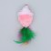 A toy for cats "Small Mouse" with feathers, 5 cm, packing 50 pcs