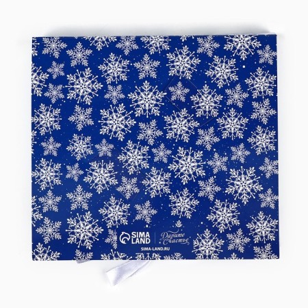 Box for 9 sweets with cells "Snowflakes" 14.8 x 13.5 x 3.5 cm, New Year-4