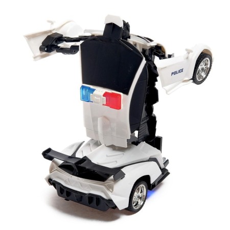 Robot radio -controlled "policeman", transforms, light and sound effects-3