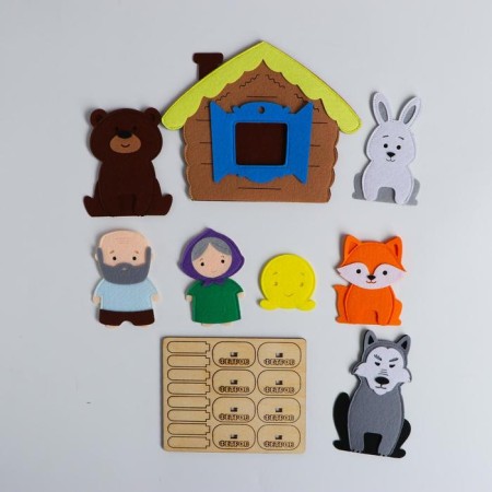 Finger Theater "Kolobok" (heroes+house)-1