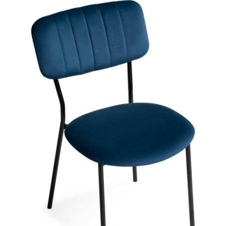 SHEET on a metal frame FIRER Metal/velor, black/blue 46x60x82 cm-4