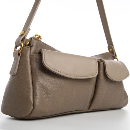Female bag Textura, average size, beige-gray color-4