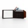 Male purse on magnets, department for bills, cards, coins, brown color