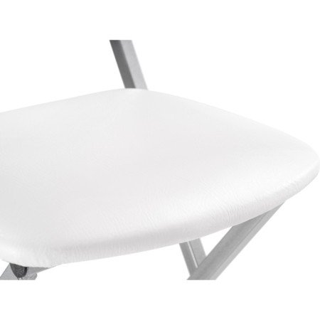 Stool on a metal frame Elevis metal/eco -leather, gray/white 38.5x52.5x77.5 cm-5
