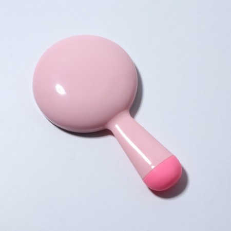 Mirror with a handle, D mirror surface 7.3 cm, pink color-3