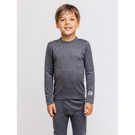 Thermal underwear is two -layer children, height 128 cm, color black melange-4