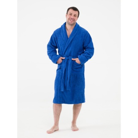 Male bathrobe with a shawl, size 48-50, cornflower color-1